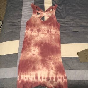 Dress, purple and white, size M
